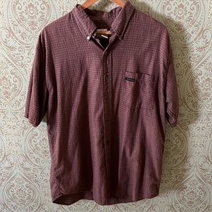Calvin Klein Dark Red Button Down Short Sleeve Size L